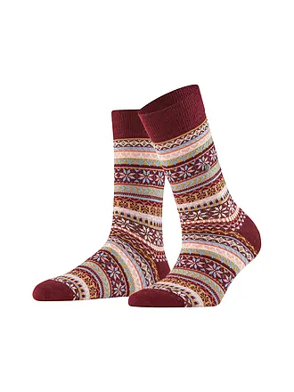 BURLINGTON | Damen Socken FAIR ISLE DELIGHT 36-41 claret | 